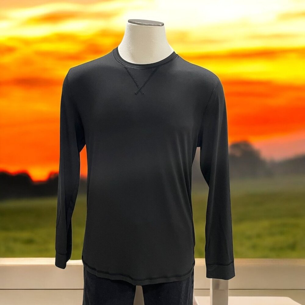 32 Degrees Cool Mens Long Sleeve Black Sleepwear Top L NWT Pajama Shirt‎ Lounge